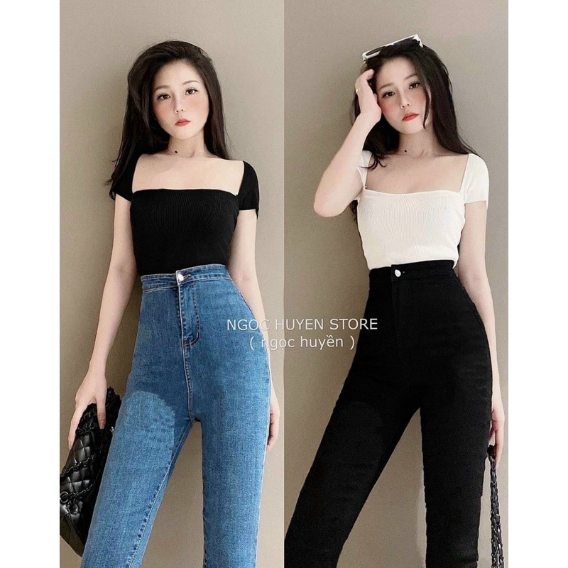 Quần jean nữ ôm lưng cao F4U đẹp vải xịn cao cấp xuất Hàn Quốc Q622