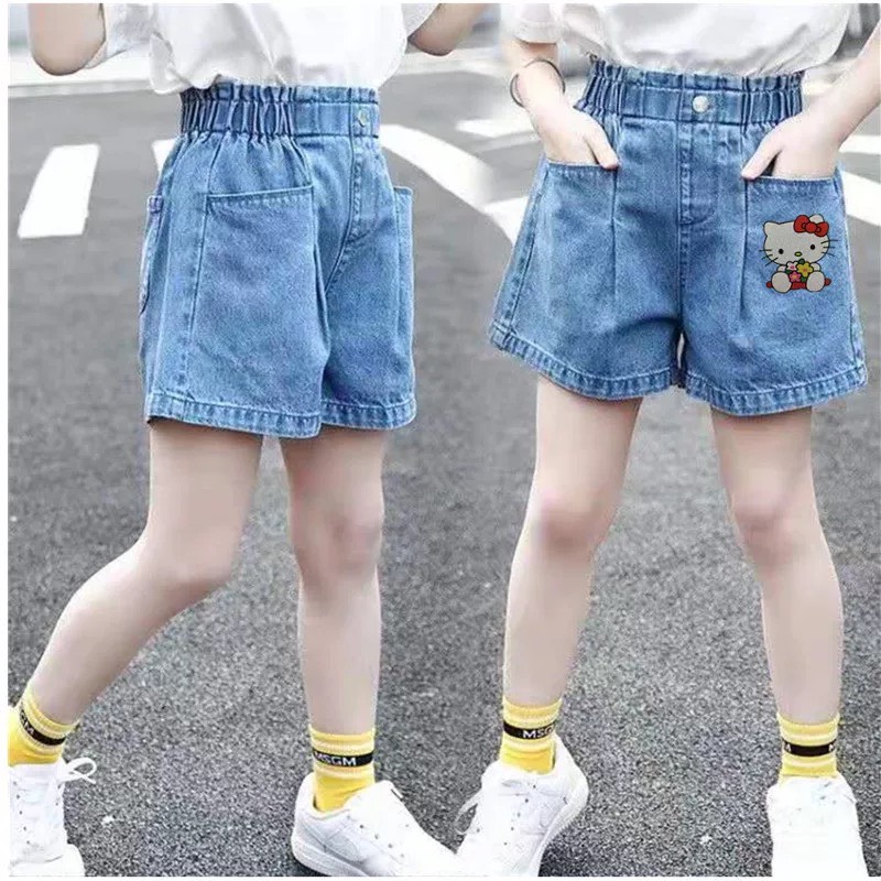 Quần Short Phối Túi Phía Trước Đính Nút Dễ Thương Cho Bé Gái (110-160)(QB3)