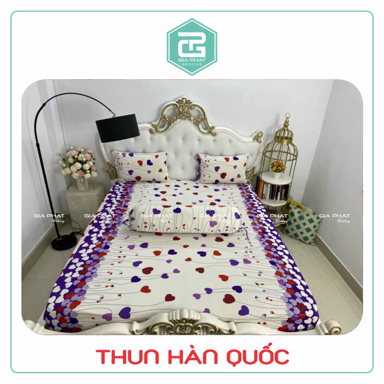 Bộ ga gối Thun Lạnh Hàn Quốc họa tiết