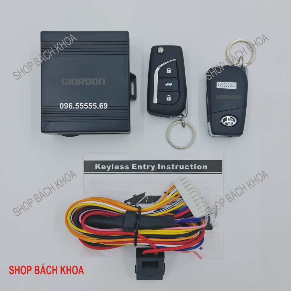 [GIẢM GIÁ 20%] Bộ khóa cửa ô tô có mở cốp 12V Toyota Altis, dùng phù hợp cho các loại xe ô tô. Hàng chính hãng GIORDON G6214