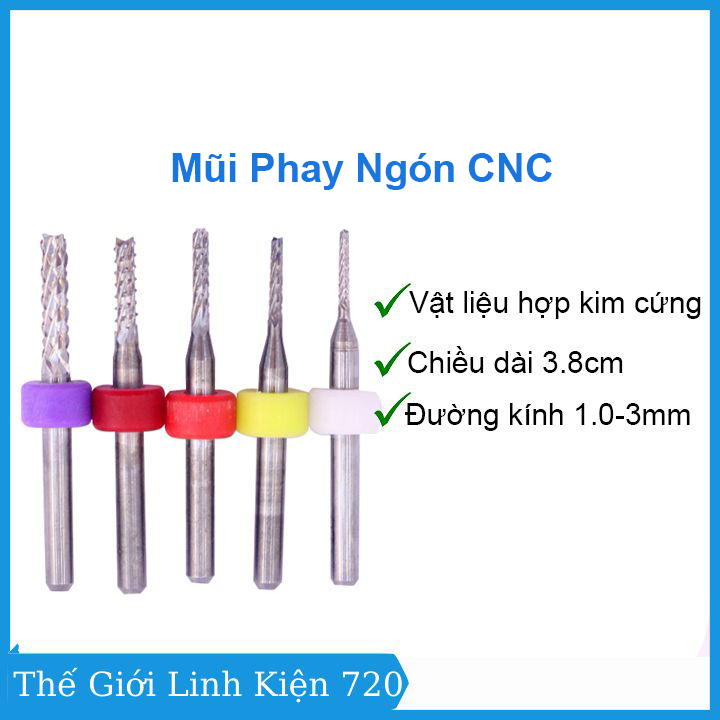 Mũi phay ngón CNC nhiều kích thước