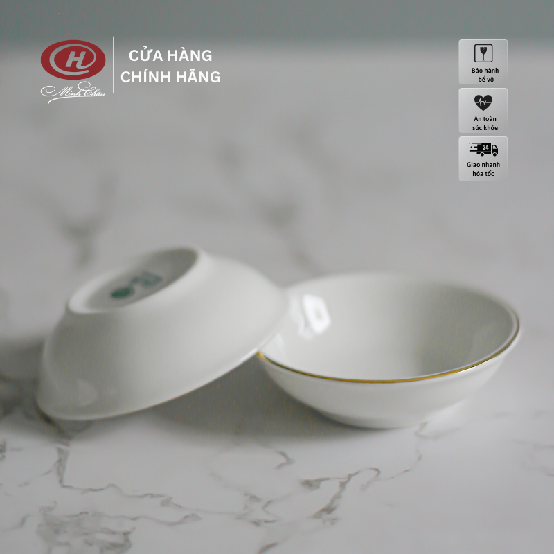 Đĩa Chấm Viền Vàng 12K 8cm - Sứ Minh Châu
