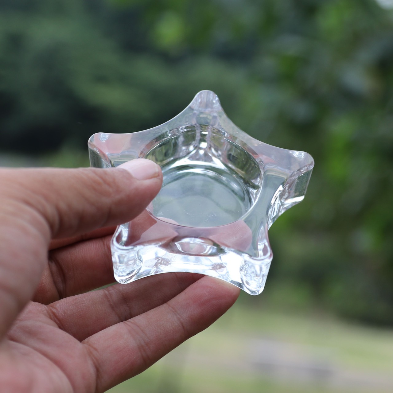 Ly Đựng Nến Thủy Tinh. Chân Nến Ngôi Sao Cao 2cm Trang Trí Nhà Cửa Sang Trọng