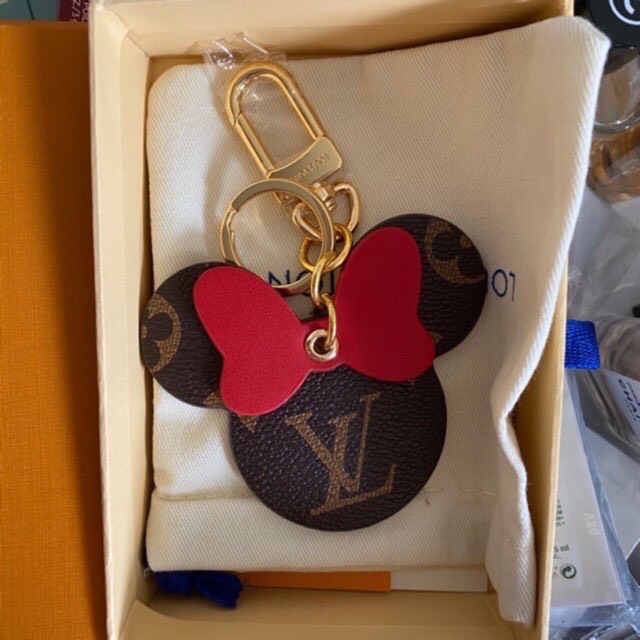 Móc khoá LV Mickey hàng cao cấp full box (màu hồng)