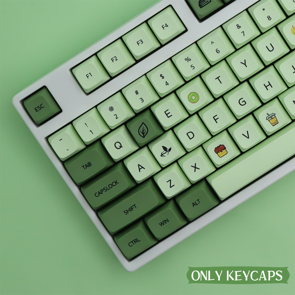 XDA Matcha Green Tea Dye Sub Japanese Keycap Set Thick PBT For Gh60XdPoker 87Tkl 104 Ansi Mechanical Keyboard 7U