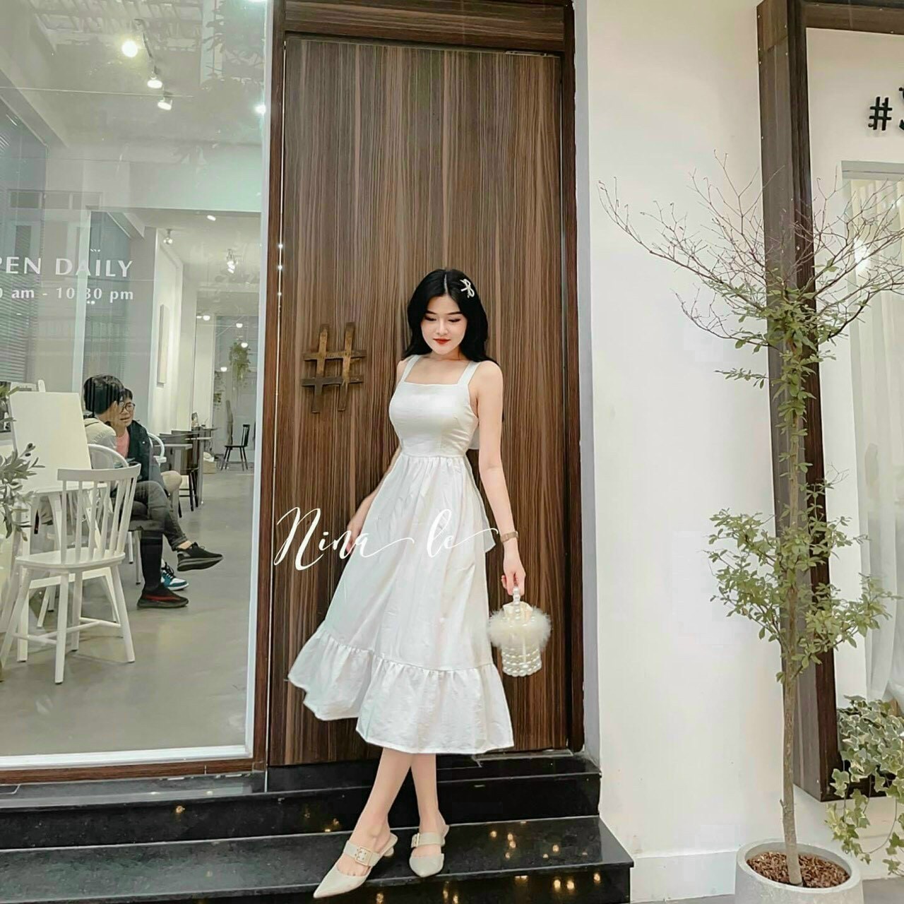 Đầm MIDI 2S Thắt Nơ Lưng Đuôi Cá N050