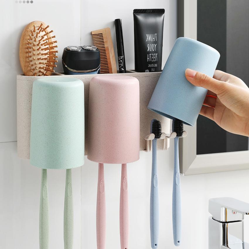 Kệ để bàn chải kèm 3 cốc ecoco 1615 cao cấp