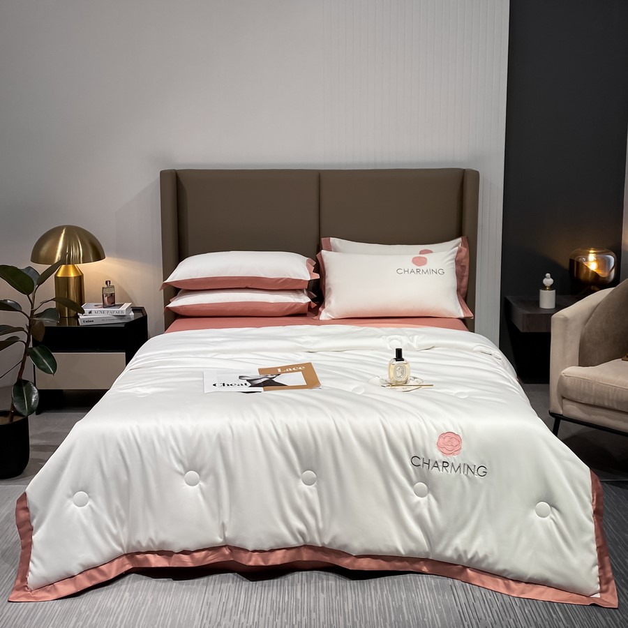bộ chăn ga gối đệm 5 món phi lụa CHARMING sang xịn mềm mịn thoáng mát,miễn phí bo chun