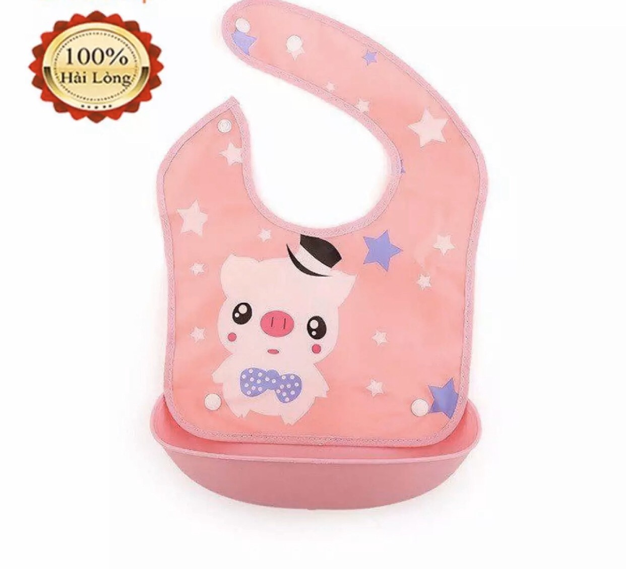 Yếm máng nhựa silicone cao cấp túi zip