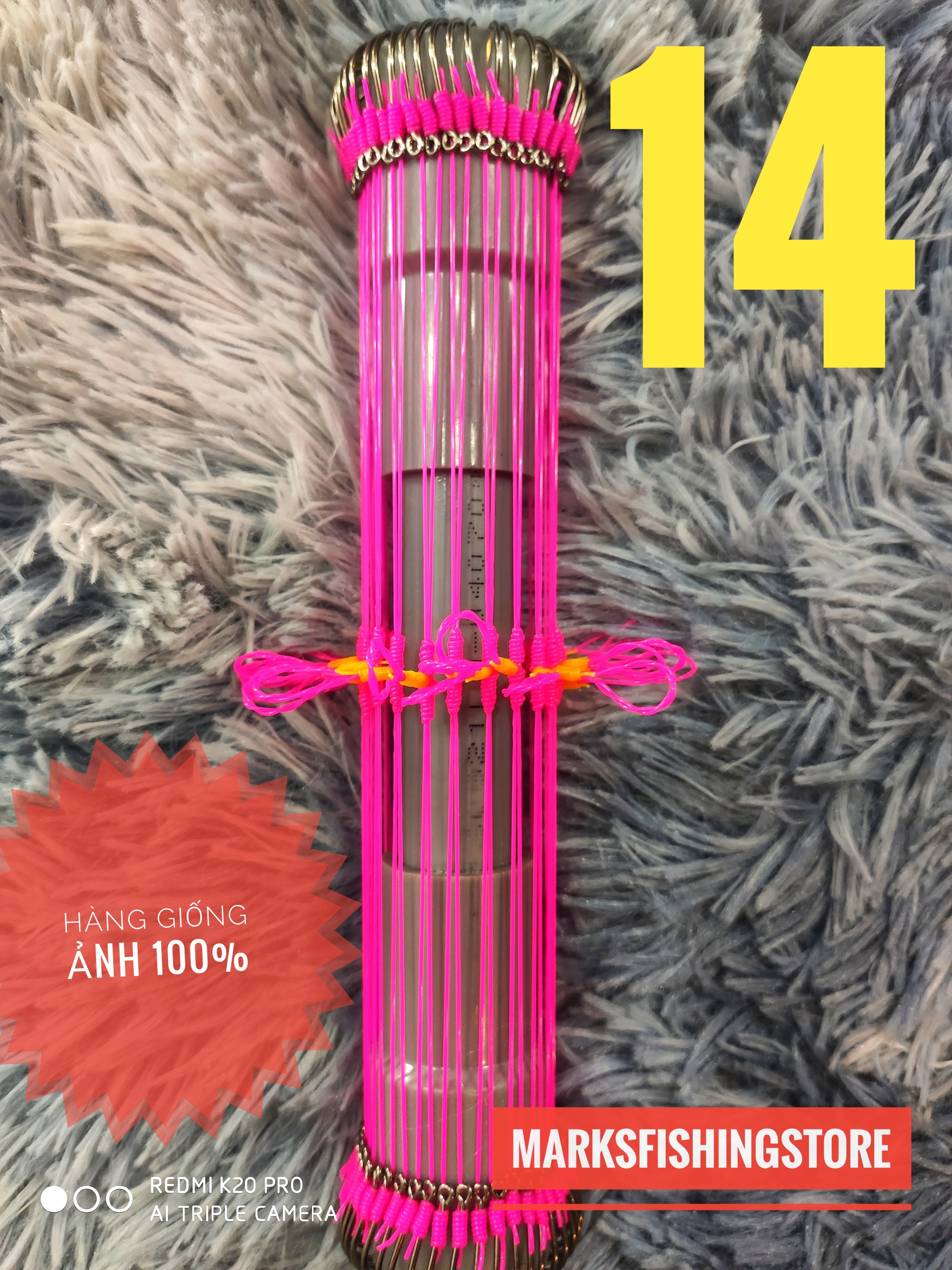 Ống x20 Chùm nho câu cá 4 lưỡi số 14
