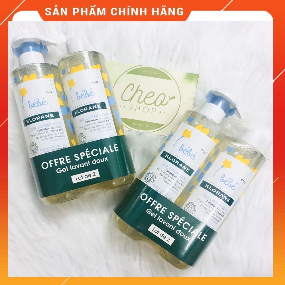 [HCM]Sữa tắm gội cho bé Klorane Bebe 500ml của Pháp
