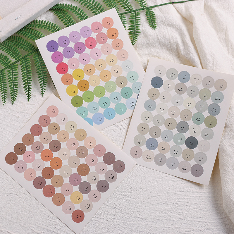Lalunavn Miếng Dán Sticker Hình Mặt Cười cảm xúc Trang Trí Sổ