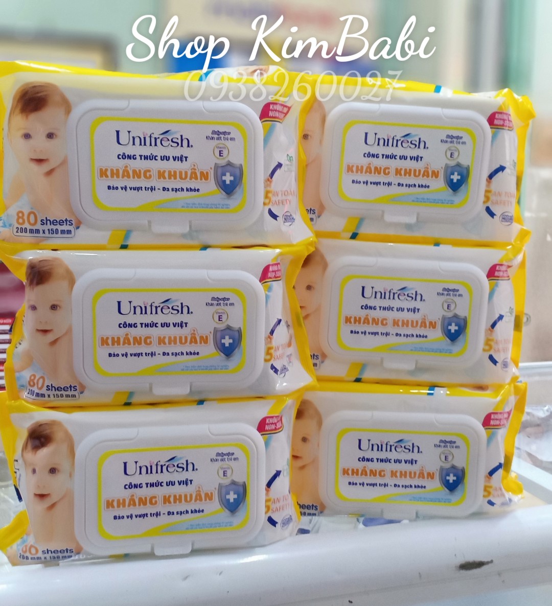 Combo 6 gói Khăn ướt Unifresh 80 tờ không mùi
