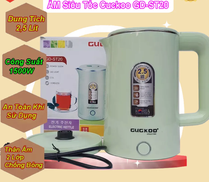 Ấm siêu tốc CUCKOO Dung tích 2.5L - Công Suất 1500W
