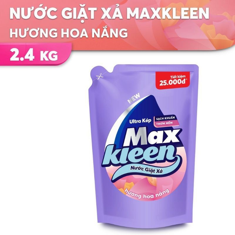 Túi nước giặt xả maxkleen 2.4kg