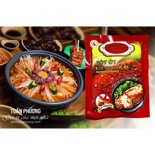 Bột ớt Hàn Quốc _ Bột ớt làm kim chi gói 100g siêu ngon