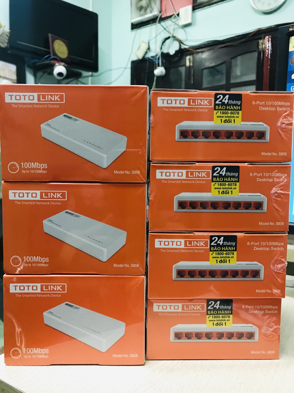 Bộ chia mạng Totolink 8 cổng S808 tốc độ 10/100Mbps