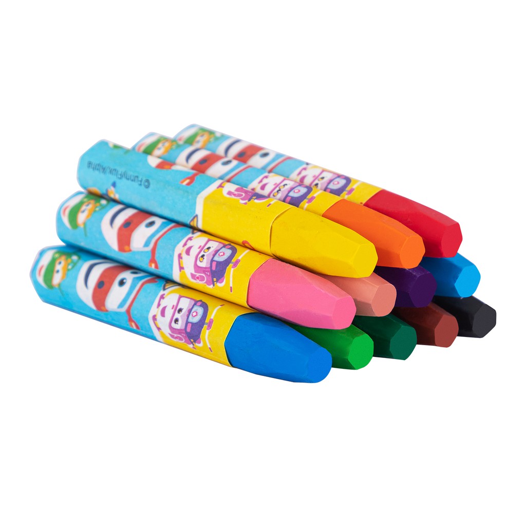 [HCM]Bút sáp dầu Super Wings x Deli – thân lục giác – 12/18/24 màu - EC009-12 /EC009-18/ EC009-24