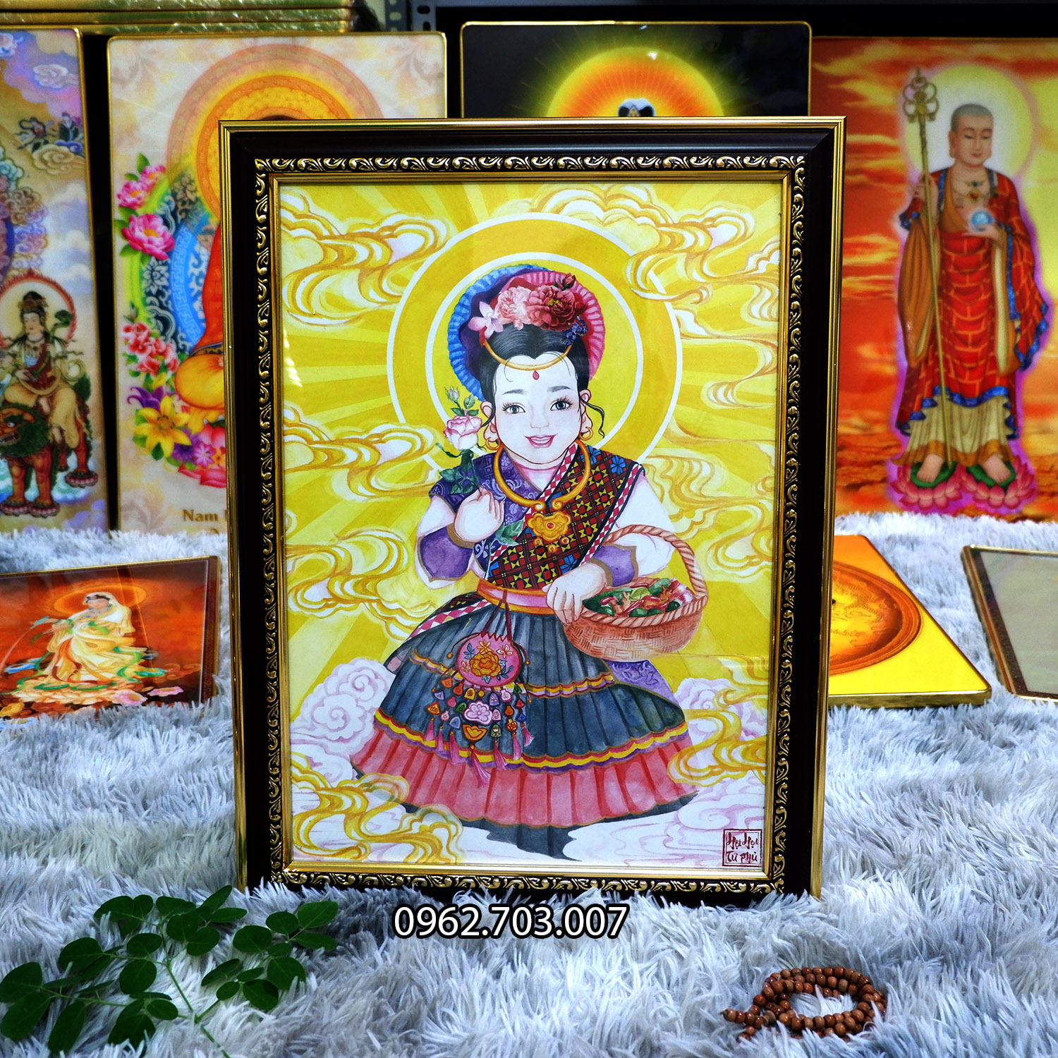 NHIỀU MẪU Tranh Tứ Phủ cao cấp khung 36x48cm composite xịn xò