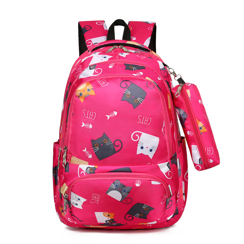 High-end backpack for girls, leisure backpack waterproof back bag for primary school students 2