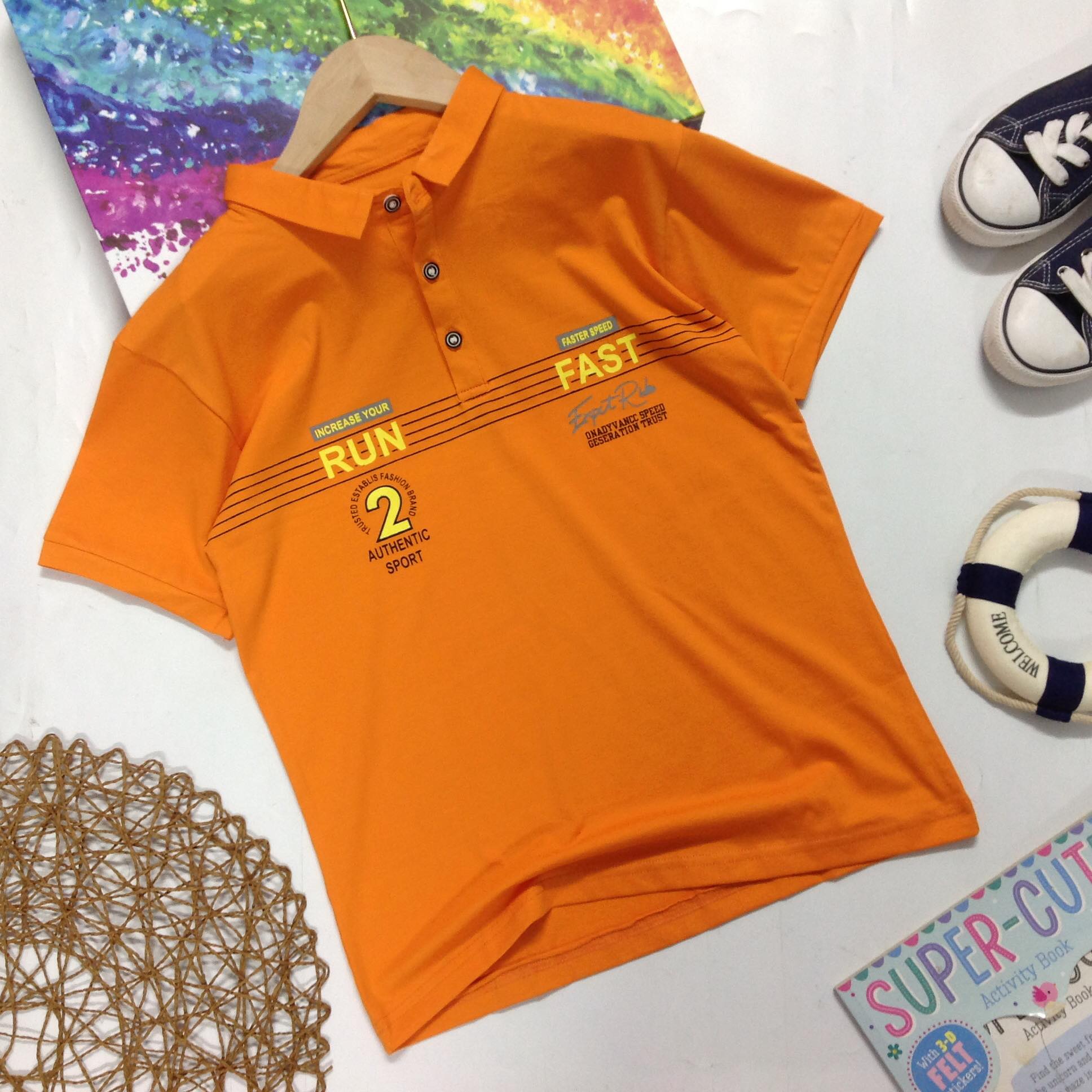 ÁO THUN CỔ TRỤ BÉ TRAI SIZE 35-52KG