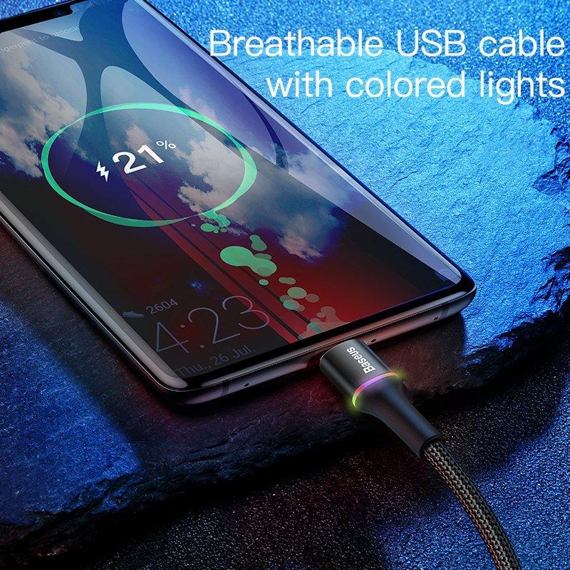 Cáp sạc nhanh Halo Data Type C cho Samsung S8/9 Note 8/9 Huawei Xiaomi (hỗ trợ sạc nhanh Quick Charge 3.0 LED Light indicator)