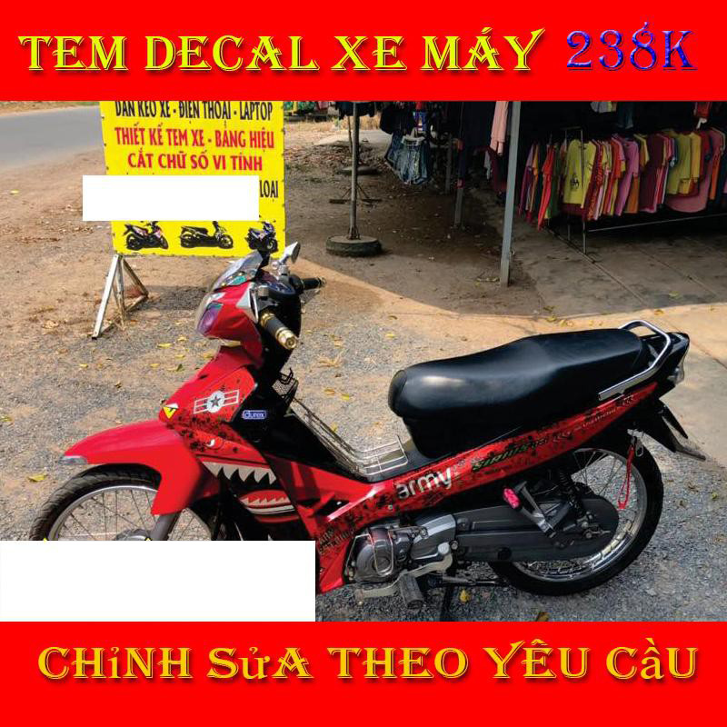 Tem trùm xe sirius cá mập đỏ đen, team dán xe máy sirius, team trùm sirius, team trùm sirius, tem xe sirius, tem trùm sirius, tem xe sirius cá mập đỏ đen