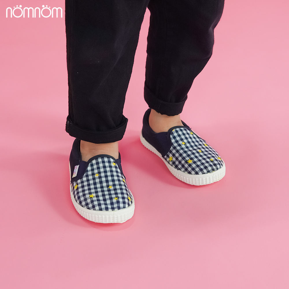 Children shoes NomNom EP B1947 plaid square grid