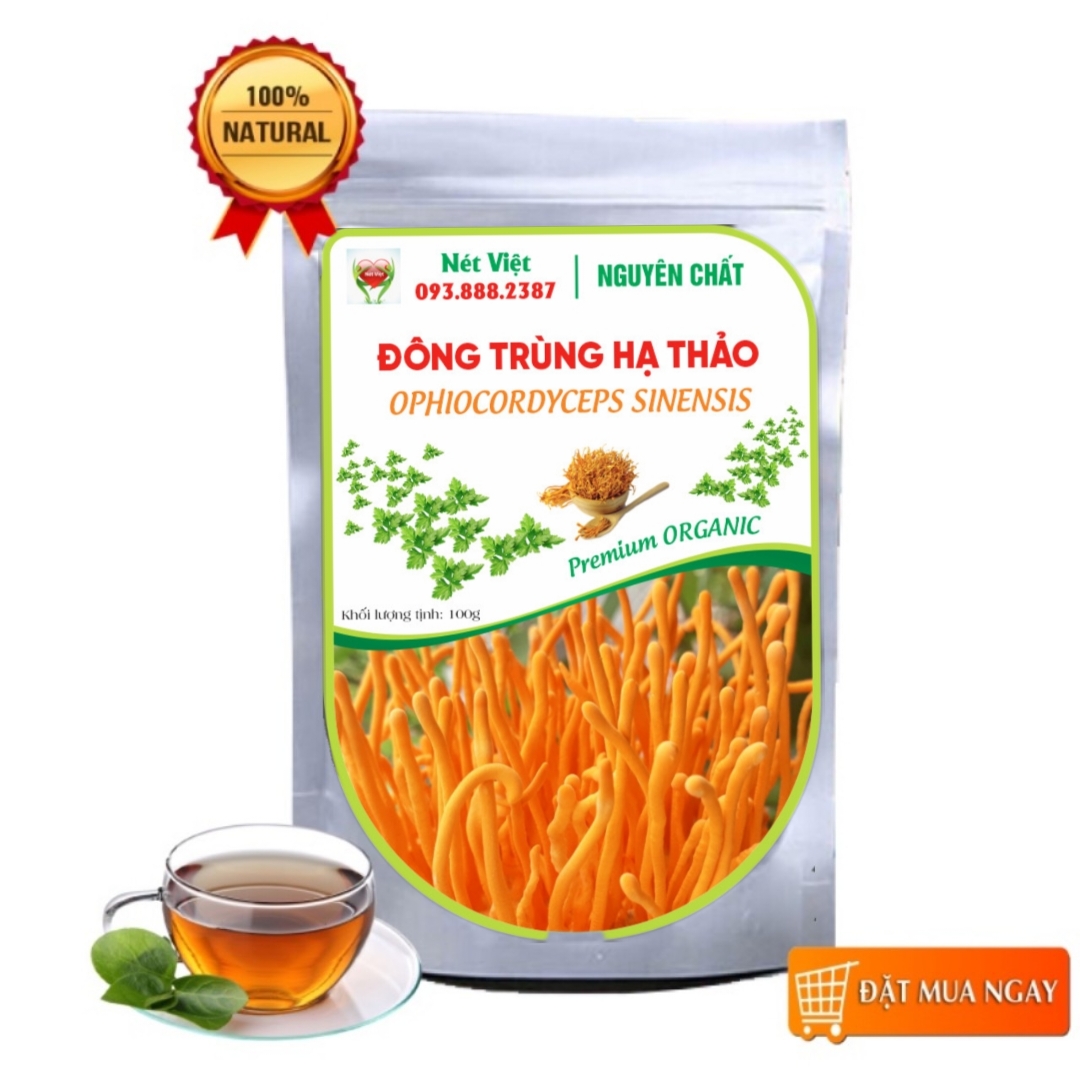 Đông Trùng Hạ Thảo Sấy Khô 100g (Nuôi Cấy Tại Việt Nam)