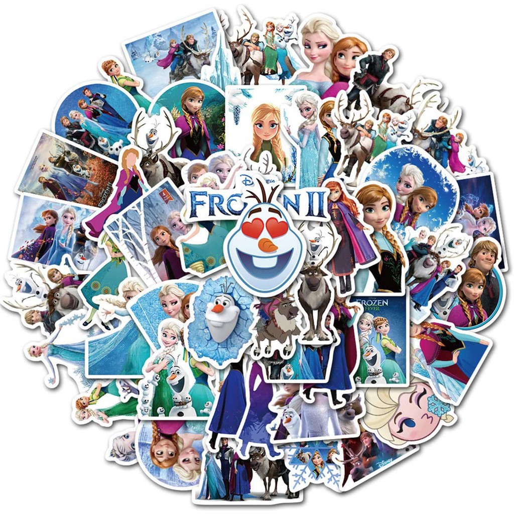 Sticker/ Hình dán Công Chúa Elsa đẹp -dễ thương(Combo 10-50 sticker)