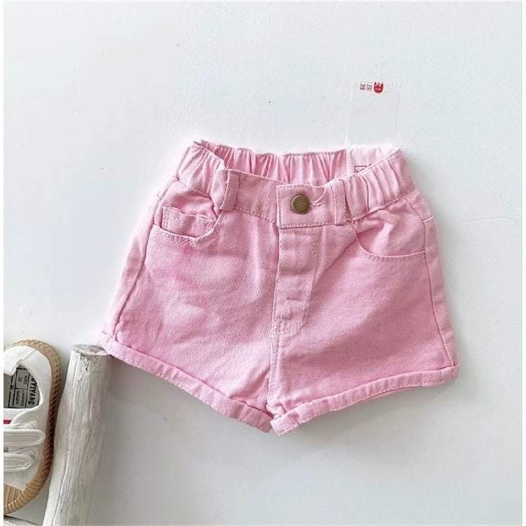Quần short kaki hồng trơn bé gái