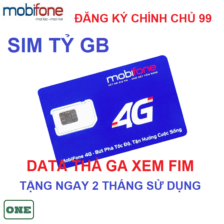 [HCM]Sim 4G mobifone tỷ GB có sẵn 2 tháng sử dụng