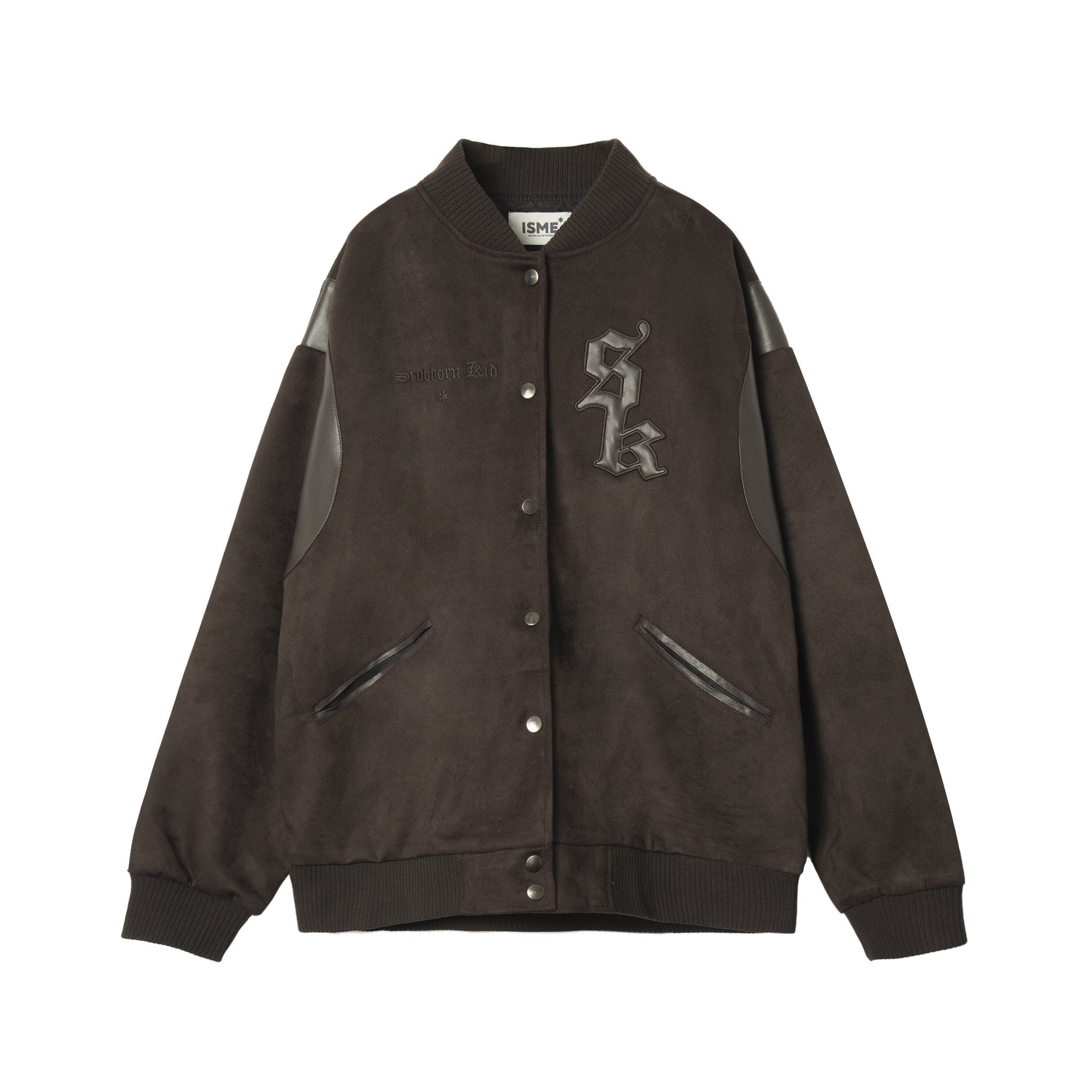 Áo Khoác ISME SK Varsity Jacket - Black/Grey/Mossgreen