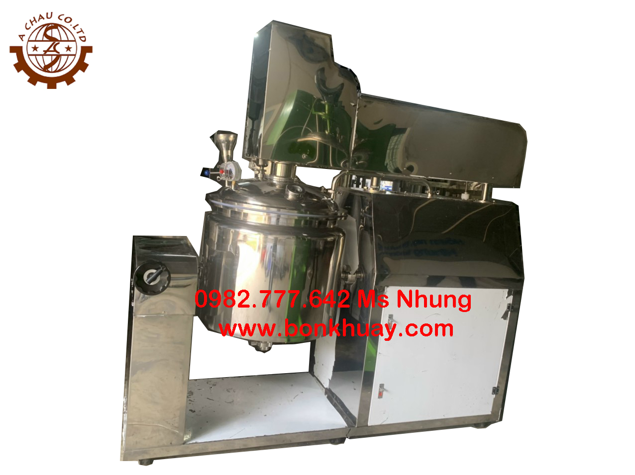 Máy nhũ hóa áp suất chân không nâng hạ 200 lít