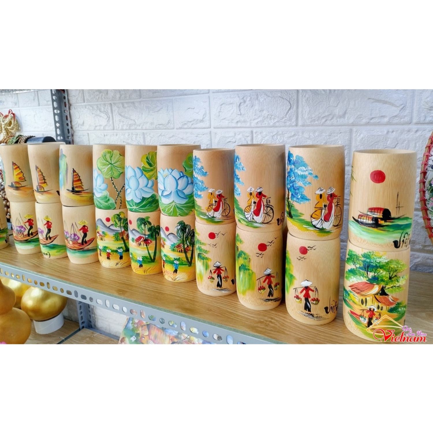 Ly tre vẽ Việt Nam (cao 12cm)