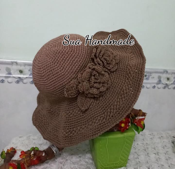 Nón hoa handmade chất liệu sợi dệt Việt Nam
