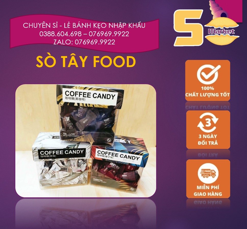 Kẹo Cà Phê Coffee Candy Pamiriter Hop 70gr (CÀ PHÊ SỮA)