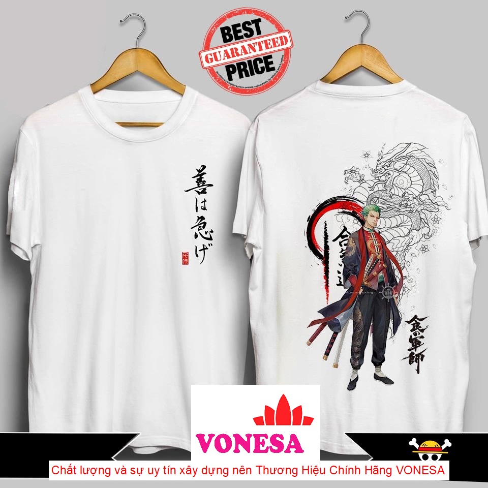 [HCM]Áo Thun Roronoa Zoro One Piece Rồng Thư Pháp Cực Ngầu | Áo Đảo Hải Tặc Zoro Tshirt OP100 (Ảnh thật)
