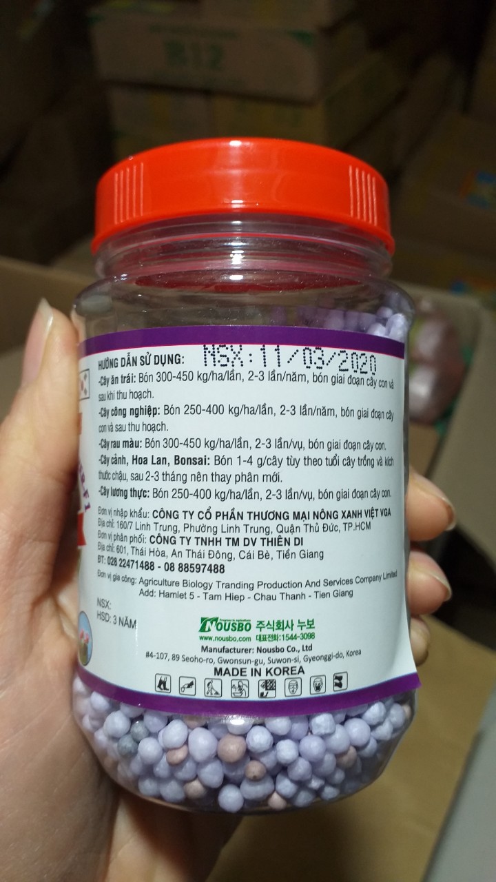 Phân tan chậm thông minh Hàn Quốc NPK 20-10-10+Te lọ 150gr