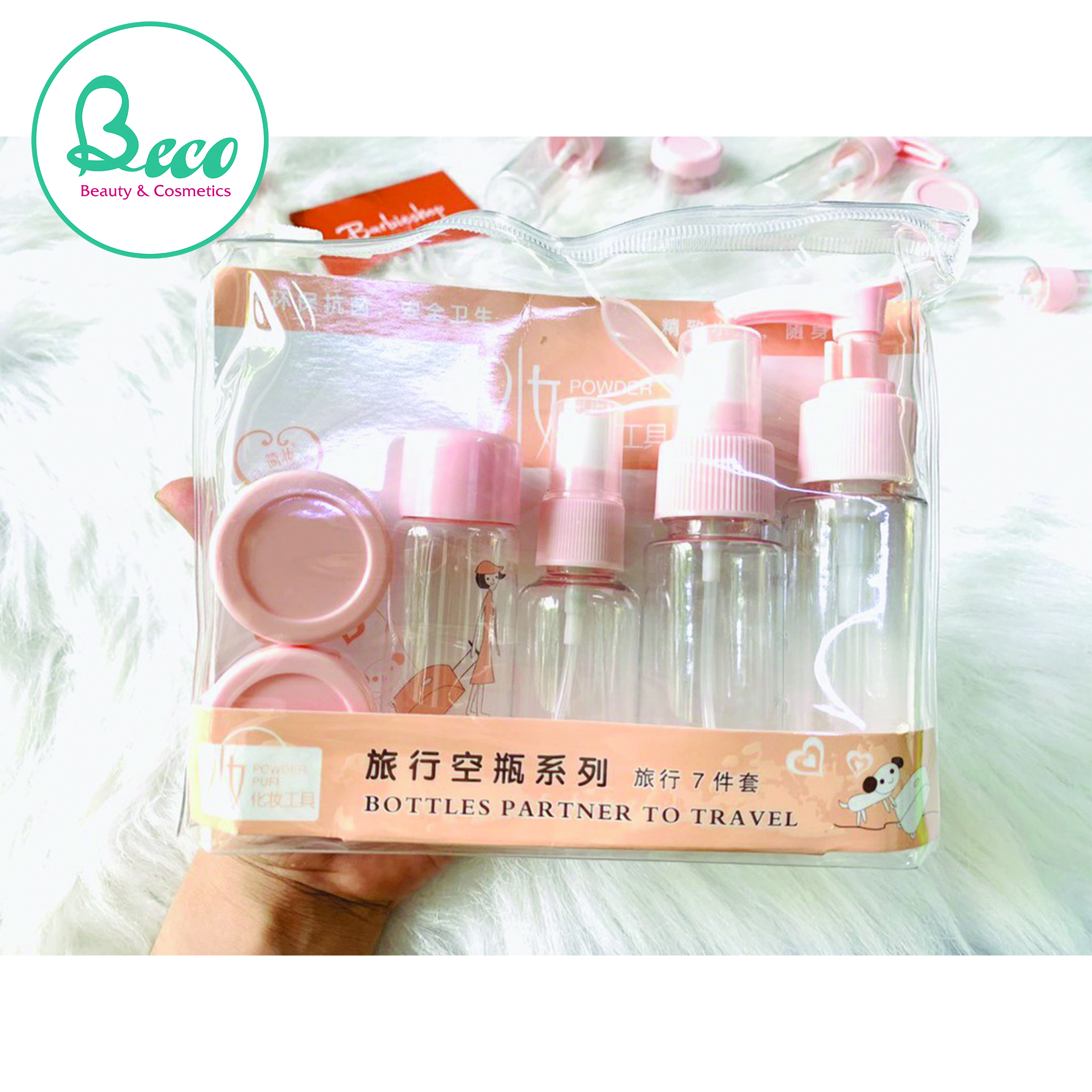 Bộ Chiết Mỹ Phẩm 7 Món Mini Hàn Quốc Tiện Dụng