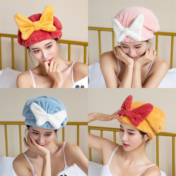 [FreeShipping] portable super absorbent hair towel with button closure