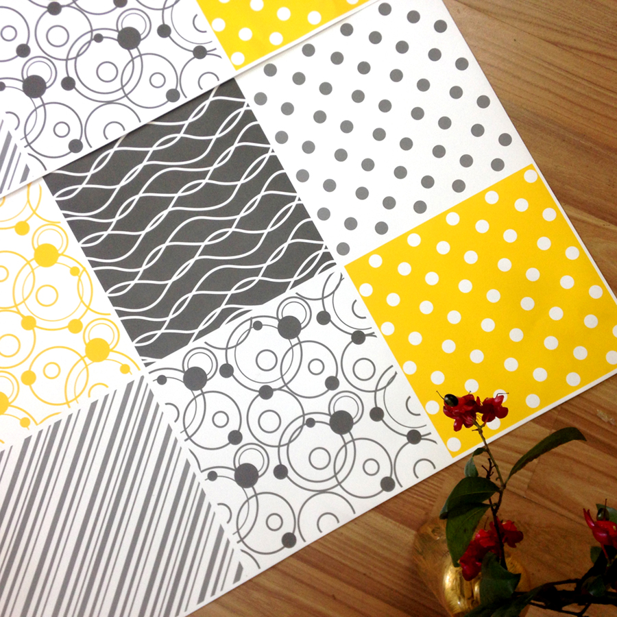 Decal gạch bông nguyên tấm Line mix