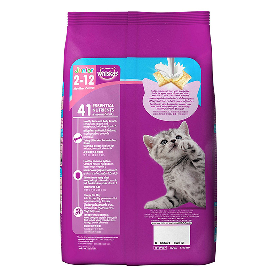THỨC ĂN HẠT CHO MÈO CON VỊ CÁ BIỂN VÀ SỮA - WHISKAS JUNIOR