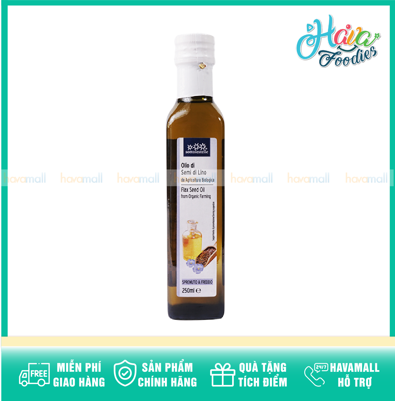 HCMDầu Hạt Lanh Ép Lạnh Hữu Cơ Sottolestelle Organic Flax Seed Oil 250ml
