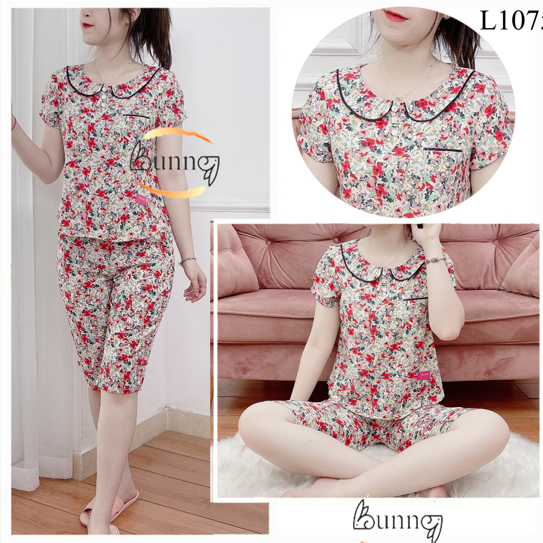 Đồ bộ nữ mặc nhà, bộ quần áo  lửng lụa hàn mềm mát