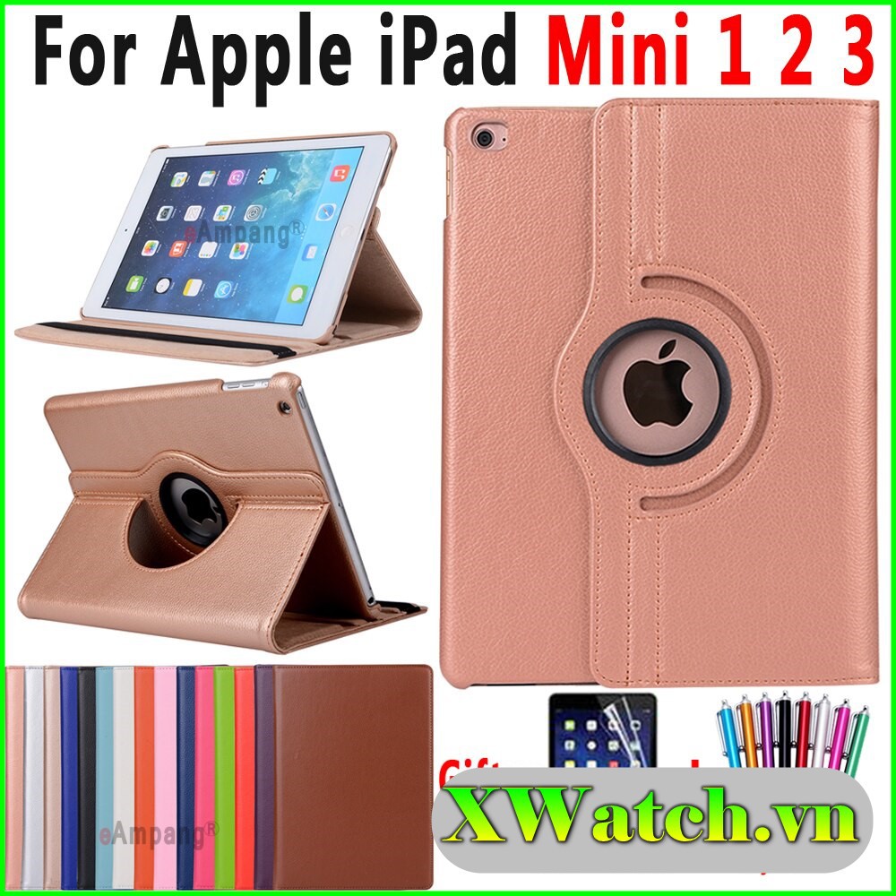 Tặng bút cảm ứng _ bao da xoay 360 ipad mini 1/ 2 / 3