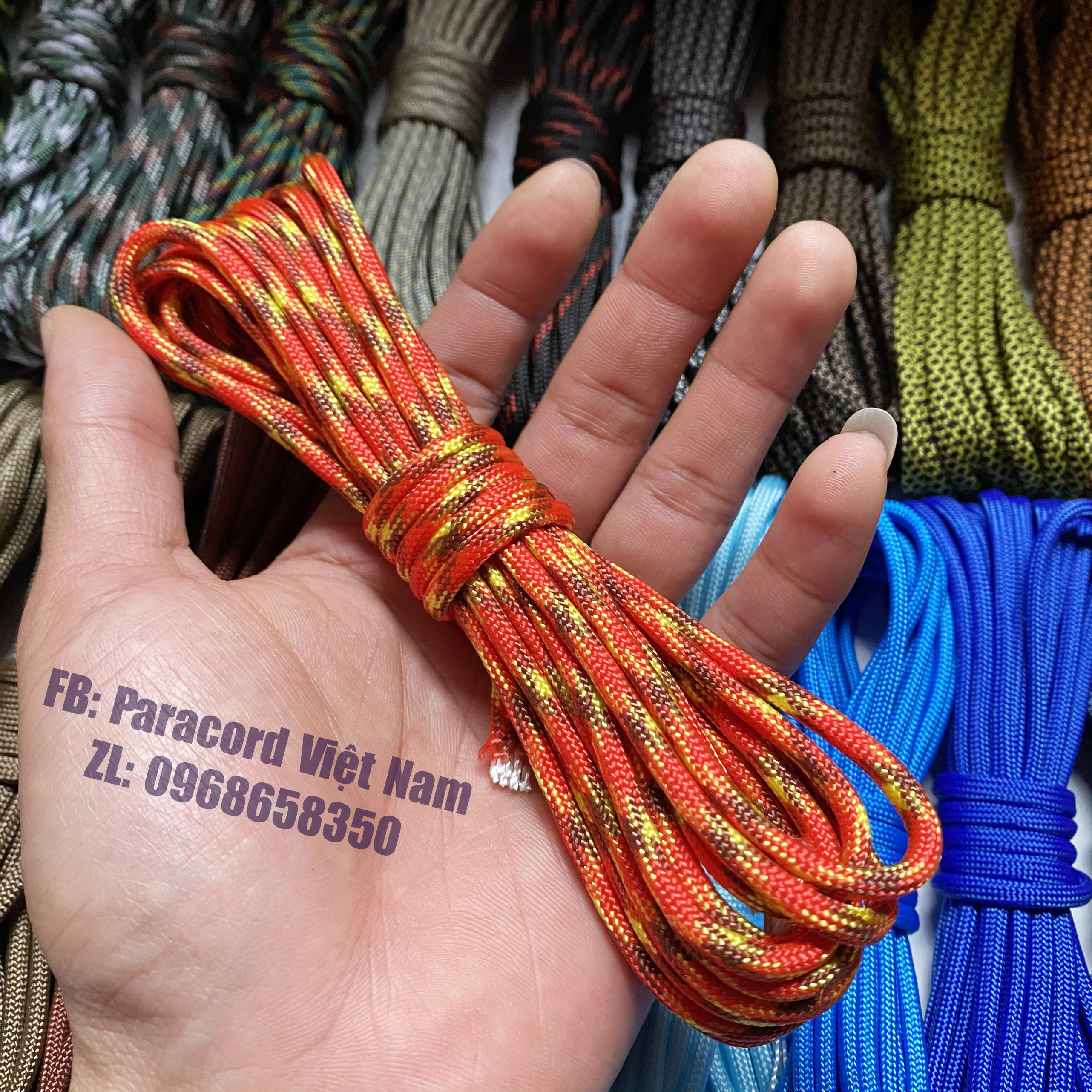 (Cuộn 2,5m) Dây paracord 9 lõi 4mm tròn