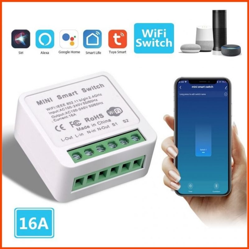Mudule Tuya Wifi hỗ trợ công tắc tay 1 kênh