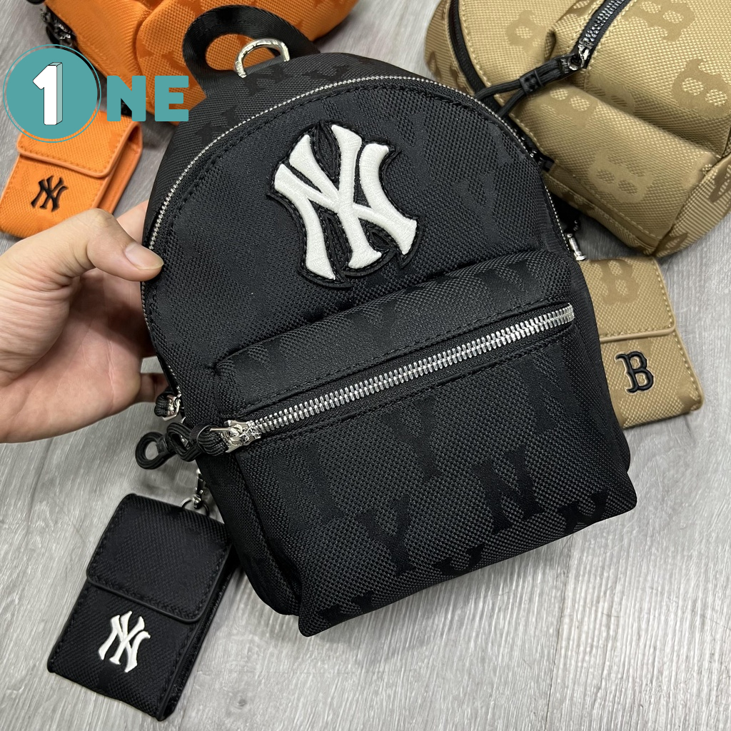 Balo Mini MLB NY Monogram Nylon Jacquard Backpack Full Tag Mac