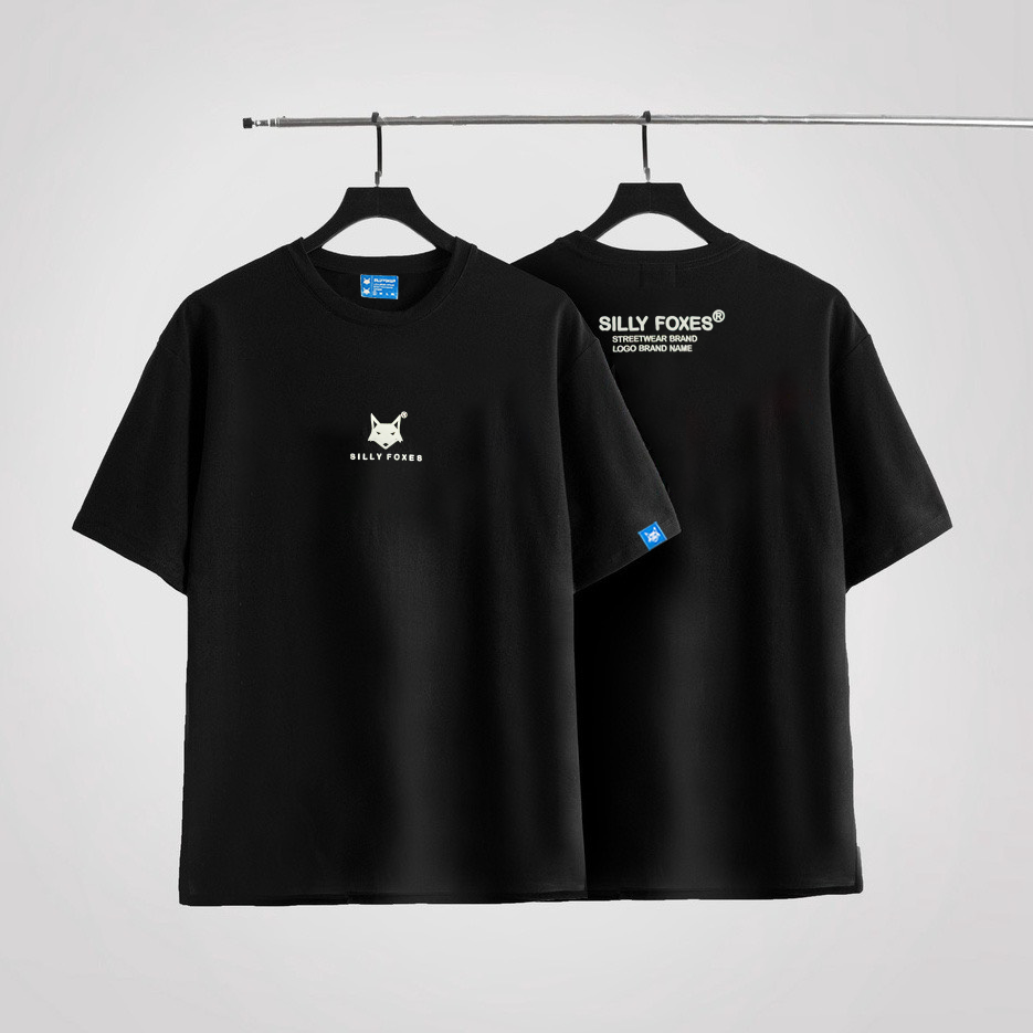 Áo Thun Iconic Logo Silly Foxes Đen In Nổi - SLF0015
